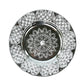 Decorative silver-color Aarti Thali, perfect for daily prayers.
