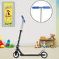 Side view of a multicolor kids 2-wheel scooter with foldable design.