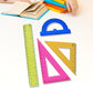 Transparent geometry kit tools for precise measurement and drawing