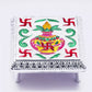 Handcrafted Aluminium Foil Bajot for pooja, featuring intricate traditional designs.