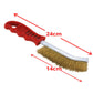 Angled view of the stainless steel brush, perfect for paint removal.