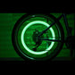 Dynamic LED valve caps shown on both a bicycle and a car tire for comparison.