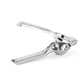Compact and easy-to-store stainless steel lemon squeezer displayed in a kitchen.