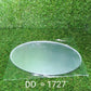 The simple installation process of an oval self-adhesive bathroom mirror sticker.