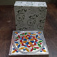 An elegant Meenakari Wooden Chowki beautifully adorning a home puja altar.
