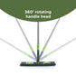 Multi-color microfiber flat mop with an extended telescopic handle, ready for versatile floor cleaning.
