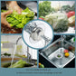 The stainless steel sink strainer effectively collecting debris in a sink.