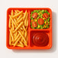 Family enjoying organized meals with the rectangular 3-compartment serving tray.