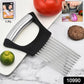 Onion cutter and vegetable slicer holder tool in use
