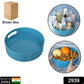 Revolving kitchen tray used for spices and oils on a dining table.