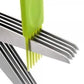 Herb scissors with an ergonomic handle and five stainless steel blades