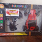 Remote control racing car in red accompanied by ergonomic pistol-grip controller