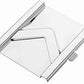 Compact stainless steel vegetable chopper with a secure handle.