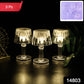 Decorative battery operated LED mini table lamps arranged for elegant party decoration