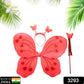 Close-up of vibrant nylon butterfly wings, perfect for a child's fairy costume.