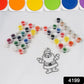 Close-up of acrylic paints, brushes, and a numbered canvas from a beginner DIY painting kit.