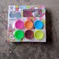 Packaging for the non-toxic play dough creative kit, featuring 5 colours and 50 moulds.