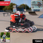 Sole and PU wheels view of XL size adjustable inline skating shoes