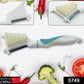 Close-up of the 5-in-1 peeler brush demonstrating its integrated cleaning bristles.
