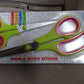 Detailed view of the rust-resistant stainless steel blades of the scissor set.