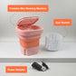 Comparison shot showing the folded and unfolded states of the portable washing machine.