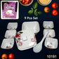 Close-up of the lightweight plastic dinnerware set, ideal for daily meals.