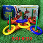 Overhead view of the Ring Toss Game components for skill development.