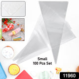 Disposable piping bag with icing and nozzle for cake decorating