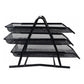 Metal file organizer rack with three compartments