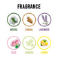 Long-lasting floral air freshener block providing continuous freshness in bathrooms.