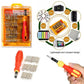 Close-up of the 32 piece magnetic screwdriver set with various bits for electronics repair.
