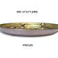 Side view of the Stainless Steel Pooja Thali highlighting fancy golden chains and embedded decorative stones.