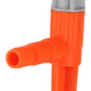 The garden sprinkler connected to a hose, showing ease of installation and use.
