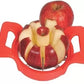Close-up of the Apple Cutter's ergonomic multi-color handle and sharp stainless steel blades.