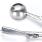 Wide head of the multi-purpose stainless steel scooper for easy portioning.