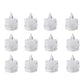 An array of decorative acrylic candles illuminating a festive display.