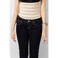 VelvaBloom waist trimmer belt in size L, laid flat to show its adjustable design.