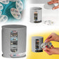 Side view of the portable 7-day pill organizer, highlighting its compact and stackable design.