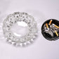 Sparkling crystal glass ashtray, ideal for both cigar and cigarette enthusiasts.