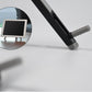 An adjustable mobile holder securely supporting a smartphone for hands-free viewing.