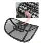 Side view of the portable ventilation back rest with strong lumbar support.