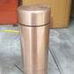 Detail of the leak-proof lid and convenient carrying handle on the stainless steel water bottle.