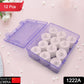 Pack of 12 battery-operated LED tealight candles, perfect for festivals.