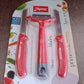 Close-up of ergonomic handles and sharp blades on Apex 3-piece kitchen knife and peeler set