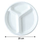 Dimensions view of 10 inch diameter biodegradable 3-compartment plate