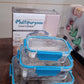 Vertical view of multipurpose plastic food storage containers set with lids