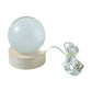 Wooden base supporting LED crystal decor light lamp