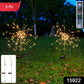 Close-up of solar starburst firework garden light showing 60 warm white LEDs