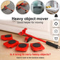 Furniture shifting tools placed under a heavy wardrobe, ready for effortless movement.