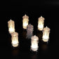 Close-up of a Melted Design Flameless Candle with a warm glow, perfect for Diwali decoration.